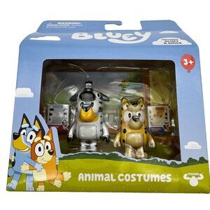 Bluey & Bingo Animal Costumes 2.5" Figures 2-pack Bingo Cheetah Bluey Zebra
